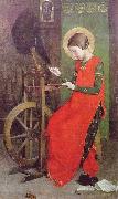 Marianne Stokes, St Elizabeth of Hungary Spinning for the Poor